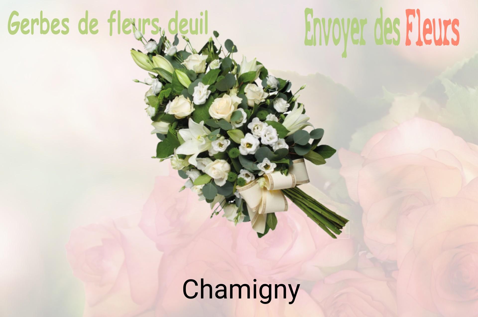 Gerbe de fleurs de deuil livrée à Chamigny